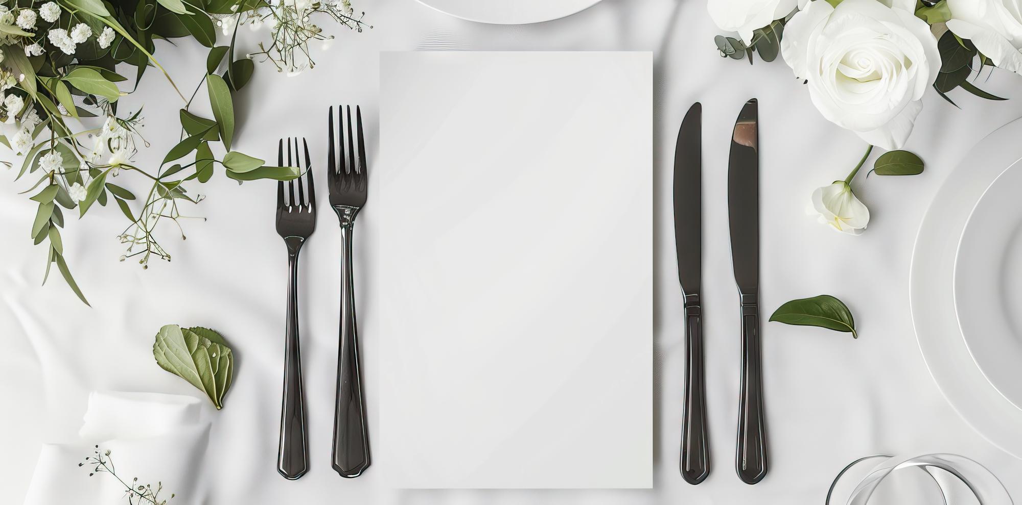 Zestaw menu prezentowany w eleganckim stylu